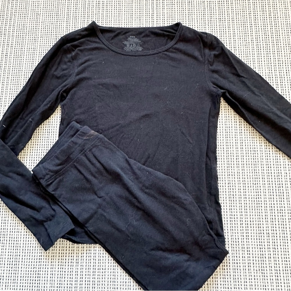 Girls Soft Cotton Lightweight Base Layer In Black